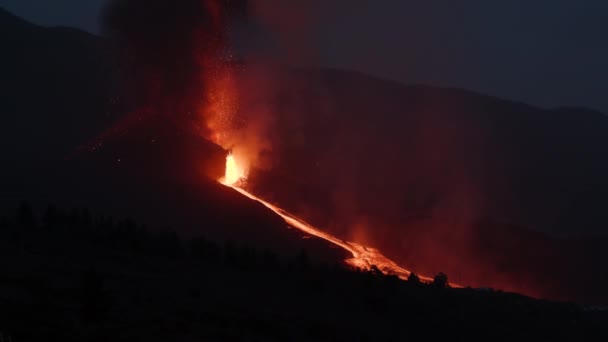 Cumbre Vieja Volcano Palma Spanyol — Stok Video