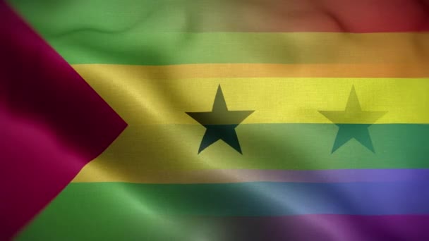 Lgbt Sao Tome Und Principe Flag Loop Hintergrund — Stockvideo