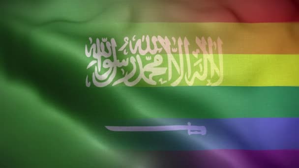 Lgbt Arábia Saudita Bandeira Loop Fundo — Vídeo de Stock