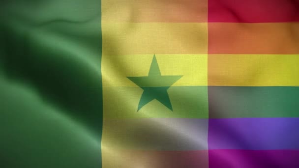 Lgbt Senegal Flag Loop Latar Belakang — Stok Video