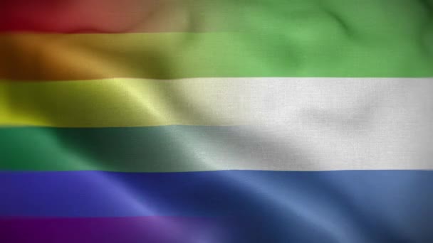 Lgbt Sierra Leone Flagge Schleife Hintergrund — Stockvideo