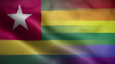 LGBT Togo Bayrak Döngüsü Arkaplan 4K