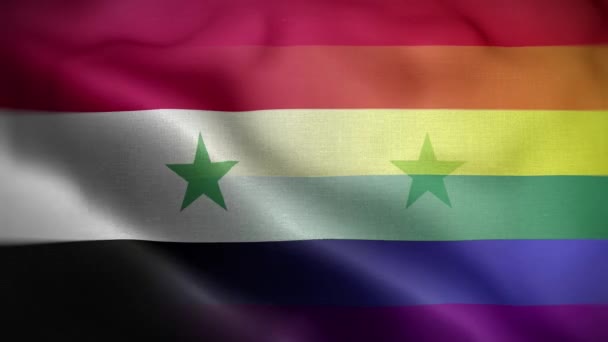 Lgbt叙利亚国旗圈背景4K — 图库视频影像