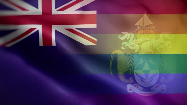 Lgbt Tristan Cunha Flag Loop Achtergrond — Stockvideo