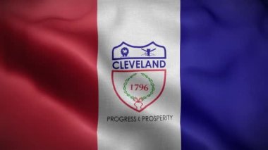 Cleveland Ohio Bayrak Döngüsü Arkaplan 4K