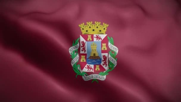 Cartagena España Bandera Loop Antecedentes — Vídeos de Stock
