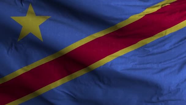 Congo Democratic Republic Flag Loop Background — стокове відео