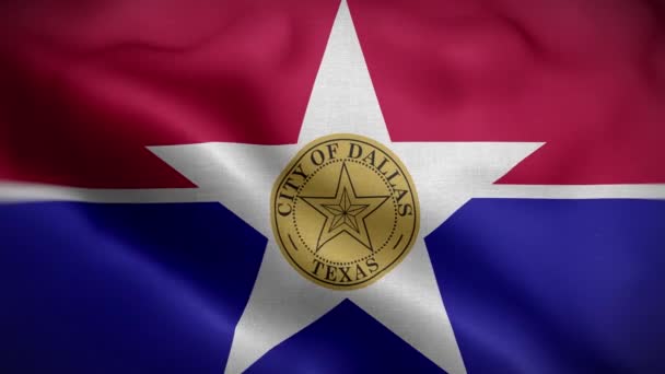Dallas Texas Usa Flag Loop Baggrund – Stock-video