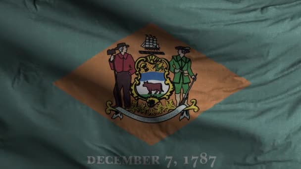 Pozadí Smyčky Státní Vlajky Delaware — Stock video