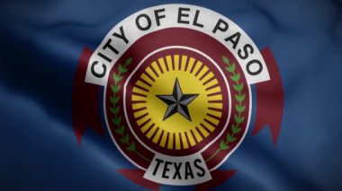 El Paso Teksas ABD Bayrak Döngüsü Arkaplan 4K
