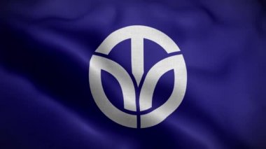 Fukui Eyaleti Japonya Bayrak Döngüsü Arkaplan 4K