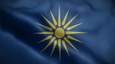 Yunan Makedonya Bayrak Döngüsü Arkaplan 4K