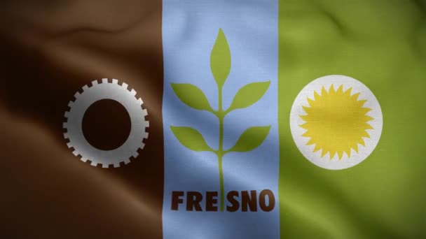 Fresno Kalifornien Usa Flagga Loop Bakgrund — Stockvideo