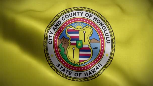 Honolulu Hawaii Ηπα Σημαία Βρόχο Φόντο — Αρχείο Βίντεο
