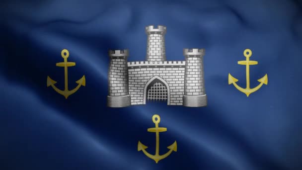 Isle Wight Council Flagge Schleife Hintergrund — Stockvideo