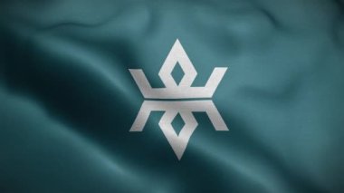 Iwate Eyaleti Japonya Bayrak Döngüsü Arkaplan 4K