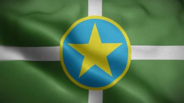 Jackson Mississippi ABD Bayrak Döngüsü Arkaplan 4K