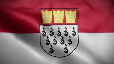 Koln Almanya Bayrak Döngüsü Arkaplan 4K