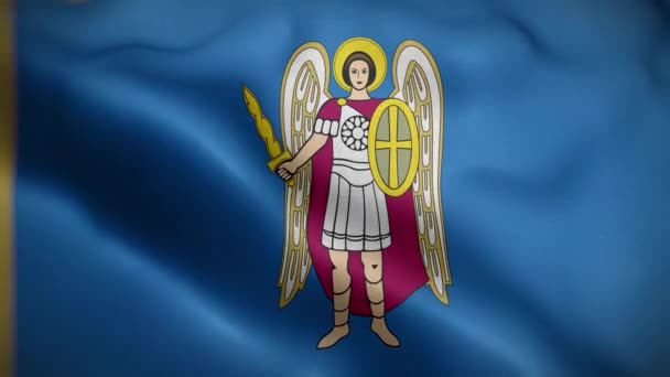 Kiev Ukraine Fond Boucle Drapeau — Video