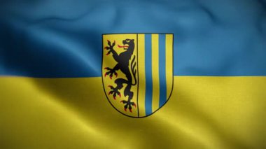 Leipzig Almanya Bayrak Döngüsü Arkaplan 4K