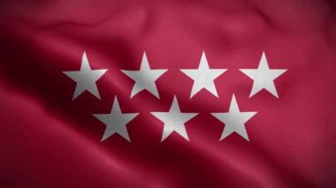 Madrid Topluluğu İspanya Bayrak Döngüsü Arkaplan 4K