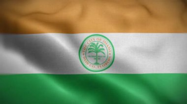 Miami Florida ABD Bayrak Döngüsü Arkaplan 4K