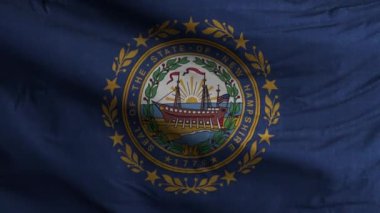 New Hampshire Eyaleti Bayrak Döngüsü Arkaplan 4K