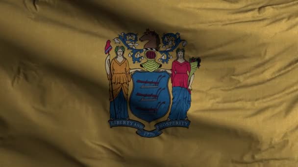 New Jersey Estado Bandeira Loop Fundo — Vídeo de Stock