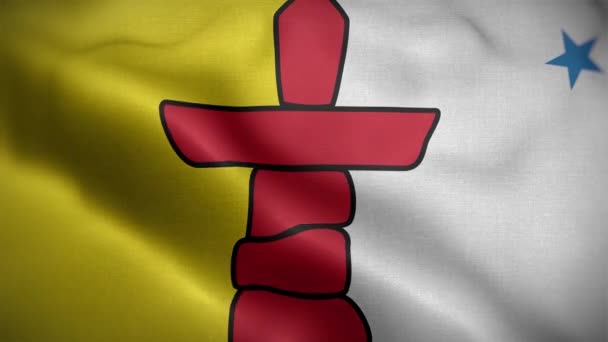 Nunavut Kanada Flagge Schleife Hintergrund — Stockvideo
