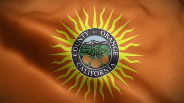 Orange County California Flag Loop Background — стокове відео