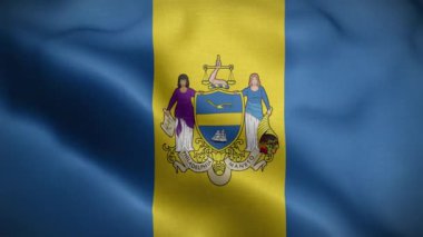 Philadelphia ABD Bayrak Döngüsü Arkaplan 4K