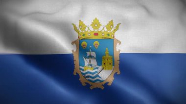 Santander İspanya Bayrak Döngüsü Arkaplan 4K