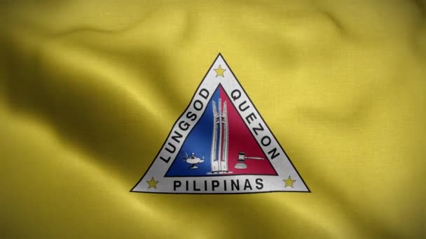 Σημαία Quezon City Φιλιππίνες Loop Background — Αρχείο Βίντεο