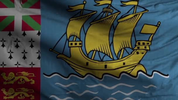 圣皮埃尔和密克隆国旗圈背景4K — 图库视频影像