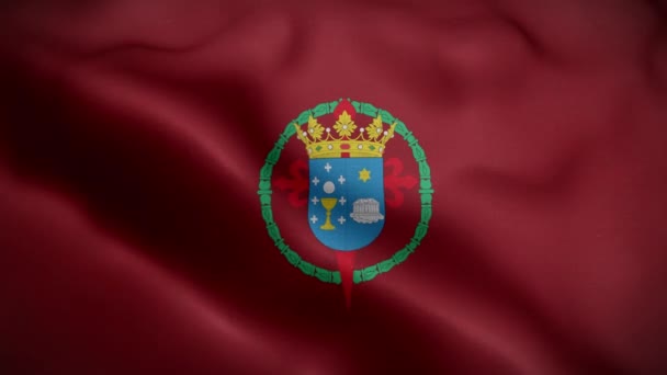 Santiago Compostela Spanien Flagga Loop Bakgrund — Stockvideo