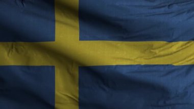 İsveç Bayrak Döngüsü Arkaplan 4K