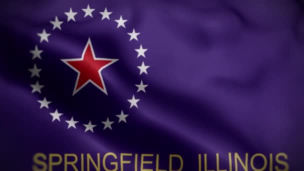 Springfield Illinois Verenigde Staten Flag Loop Achtergrond — Stockvideo