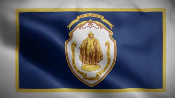 Springfield Massachusetts Verenigde Staten Flag Loop Achtergrond — Stockvideo