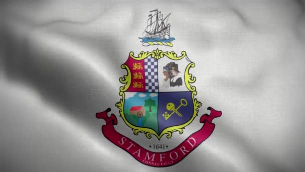 Stamford Connecticut Usa Flagga Loop Bakgrund — Stockvideo