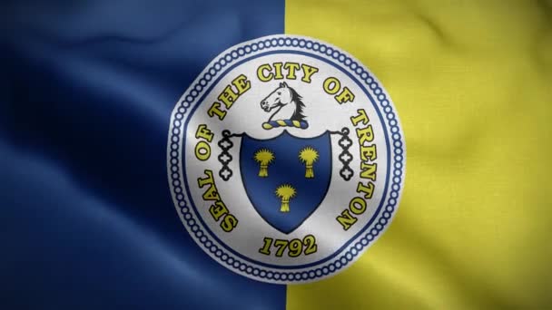 Trenton New Jersey Eua Bandeira Loop Fundo — Vídeo de Stock