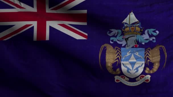 Tristan Cunha Vlajková Smyčka Pozadí — Stock video
