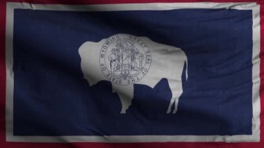 Wyoming Eyaleti Bayrak Döngüsü Arkaplan 4K