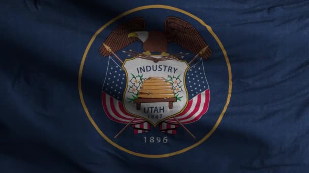 犹他州国旗圈背景4K — 图库视频影像
