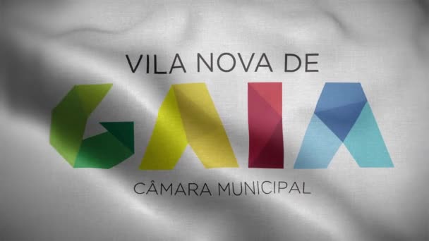 Vila Nova Gaia Portugal Flagg Loop Bakgrund — Stockvideo