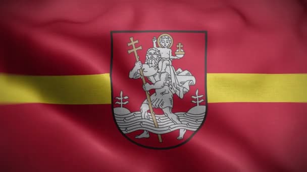 Вильнюсский Флаг Петля Фон — стоковое видео