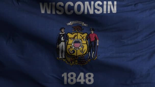 Tło Pętli Flagi Stanu Wisconsin — Wideo stockowe