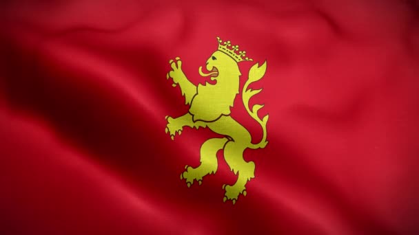 Сарагоса Испания Флаг Петля Фон — стоковое видео