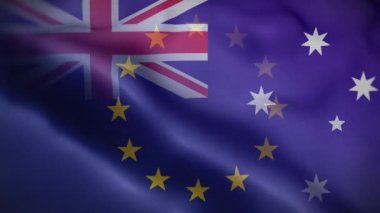 AB Avustralya Bayrak Döngüsü Arkaplan 4K