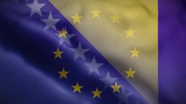 AB Bosna-Hersek Bayrak Döngüsü 4K