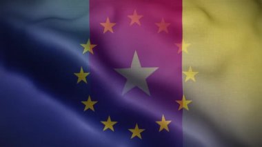 AB Kamerun Bayrak Döngüsü Arkaplan 4K